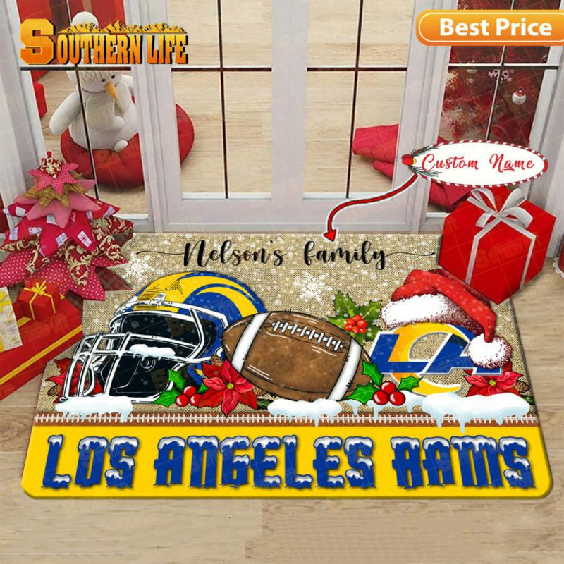 Los Angeles Rams Christmas Personalized Doormat BGDMM528