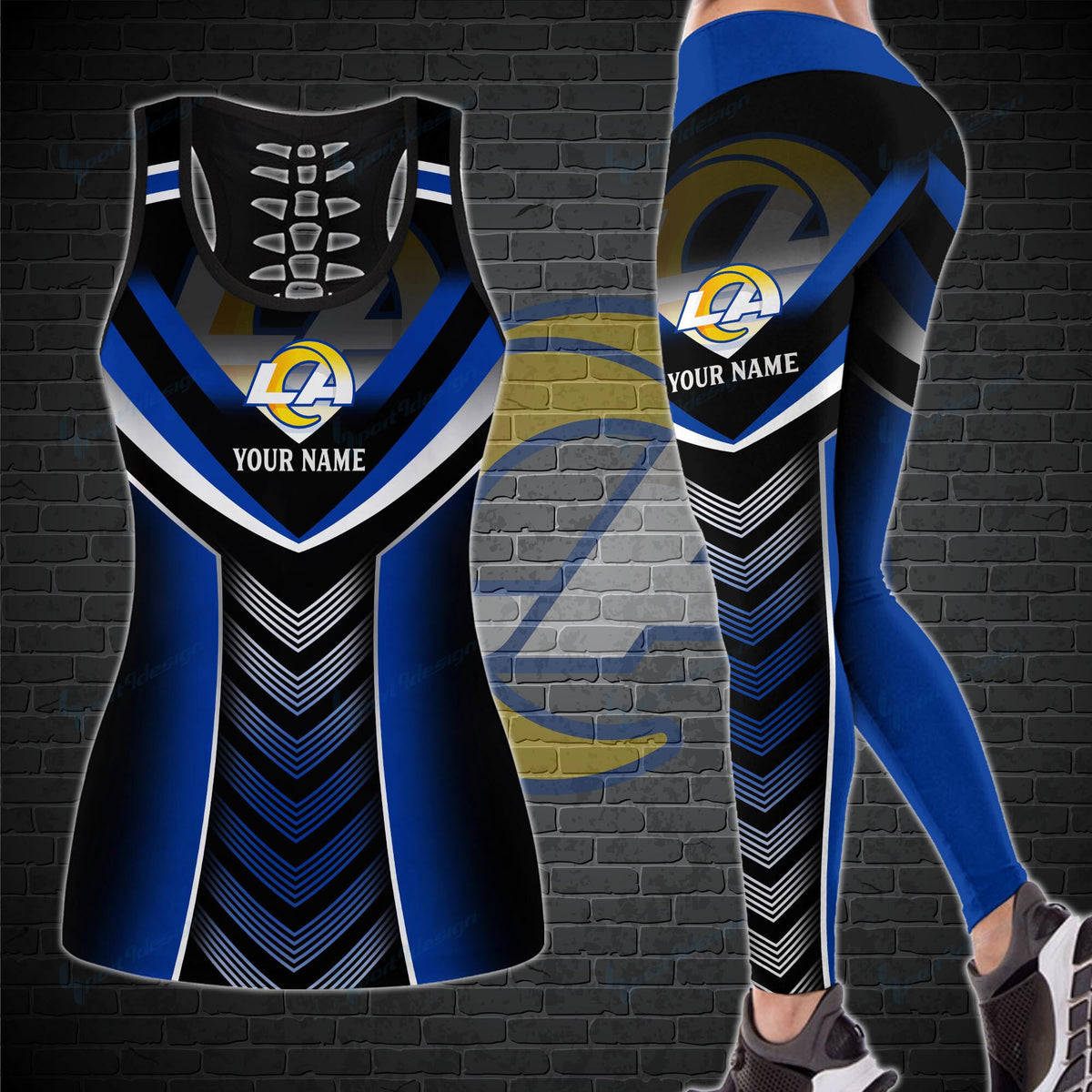 Los Angeles Rams Personalized Leggings And Tank Top BG18
