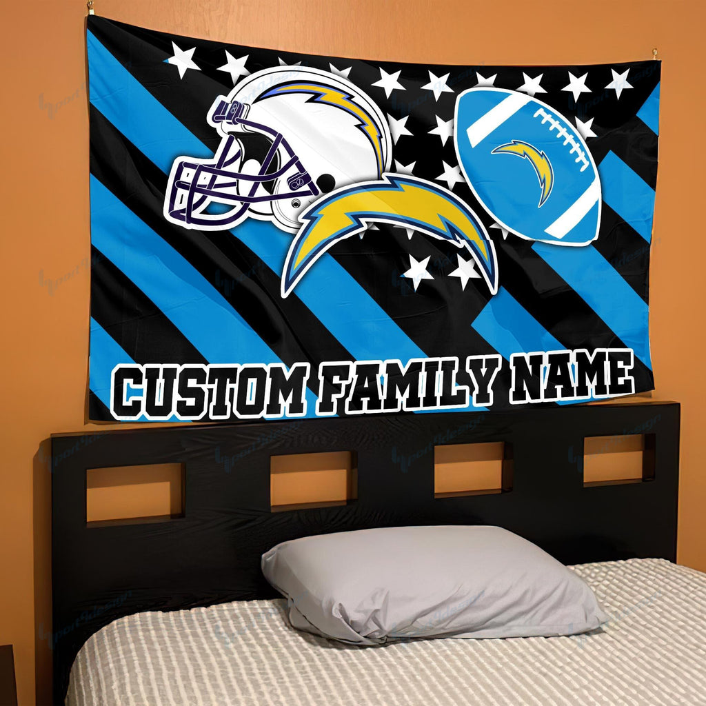 Los Angeles Chargers Personalized Flag 80