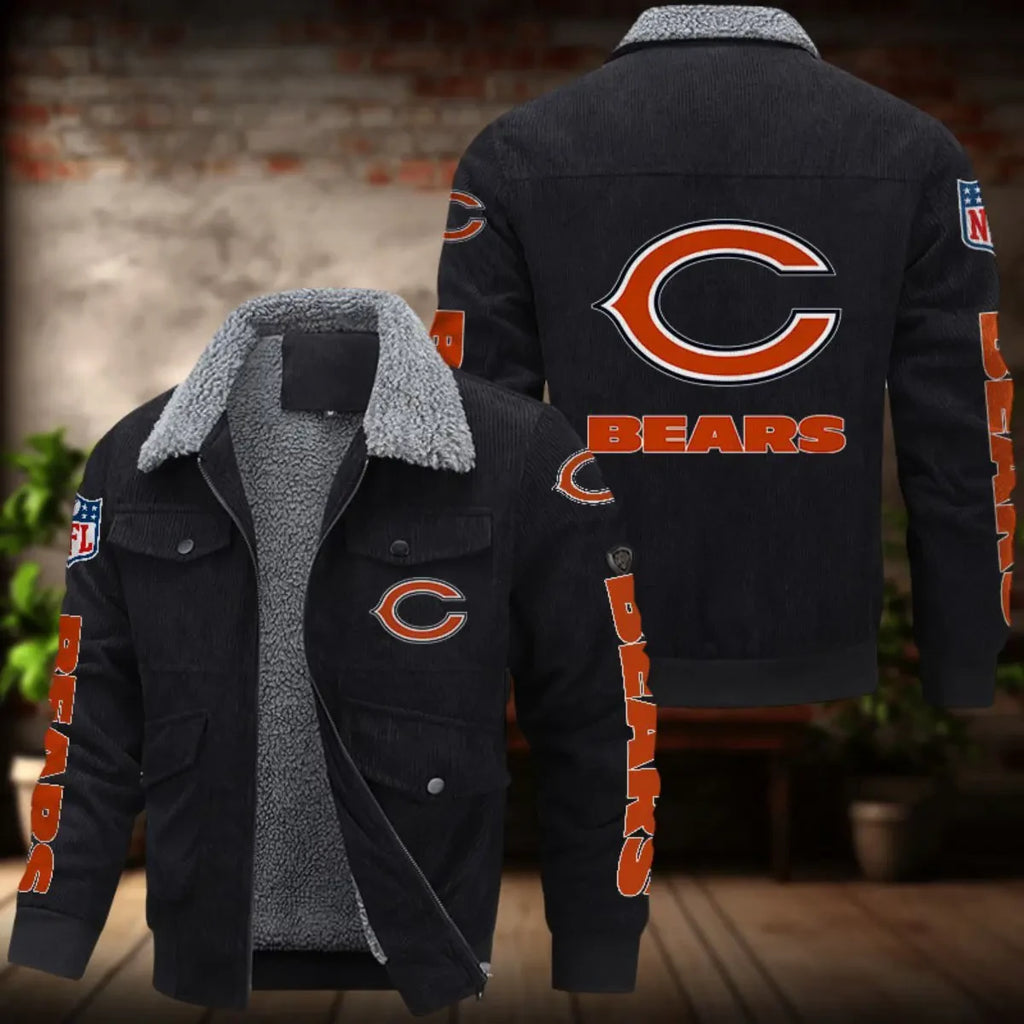 Chicago Bears Men's Thickened Corduroy Jacket ANZANZTCJ006