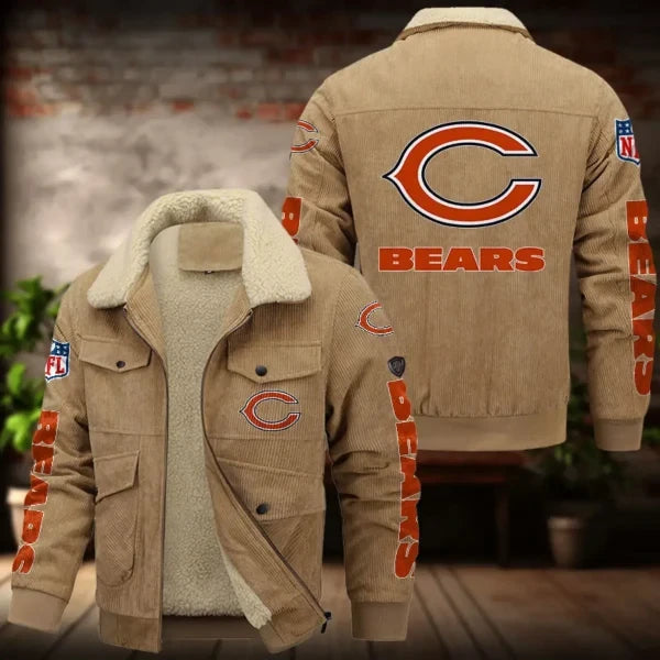 Chicago Bears Men's Thickened Corduroy Jacket ANZANZTCJ006