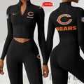 Chicago Bears Zipper Sports Top Women Gym Long Sleeve for Fitness SPTZSTW107