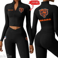 Chicago Bears Zipper Sports Top Women Gym Long Sleeve for Fitness SPTZSTW070