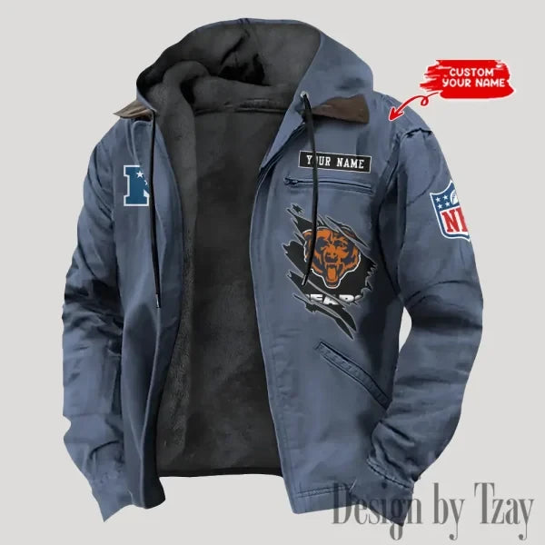 Chicago Bears Men's Casual Padded Jacket Hooded Trending 2026 SPTPJH135