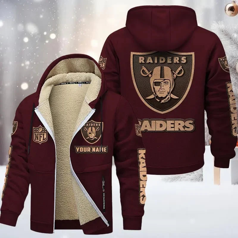 Las Vegas Raiders DMTZ0854 Premium Sherpa-Lined Winter Hoodie – Personalized Edition