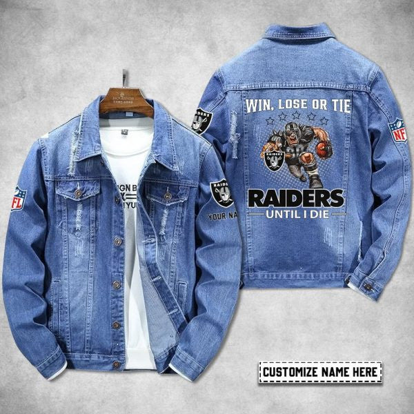 Las Vegas Raiders Personalized Premium Denim Jacket S9DJ054