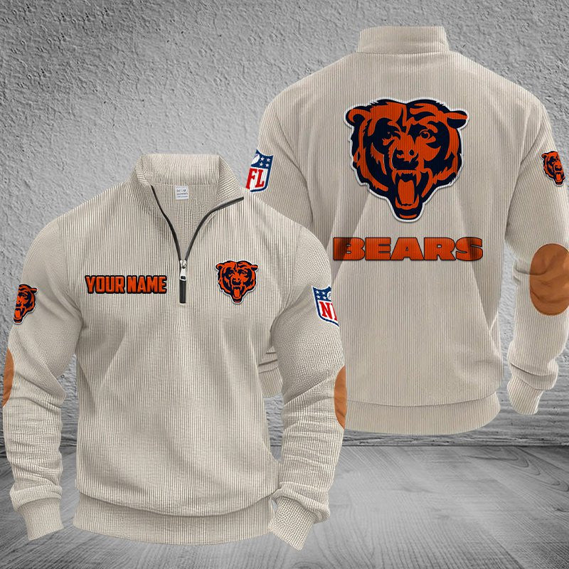 Chicago Bears DMSH0274 Stand Collar Half-zip Sweatshirt Multicolor