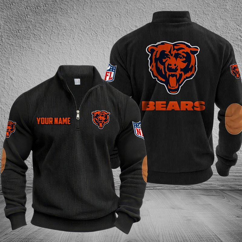 Chicago Bears DMSH0274 Stand Collar Half-zip Sweatshirt Multicolor