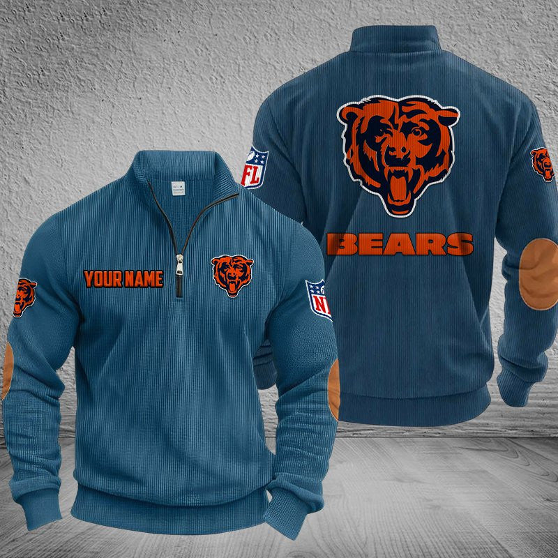 Chicago Bears DMSH0274 Stand Collar Half-zip Sweatshirt Multicolor