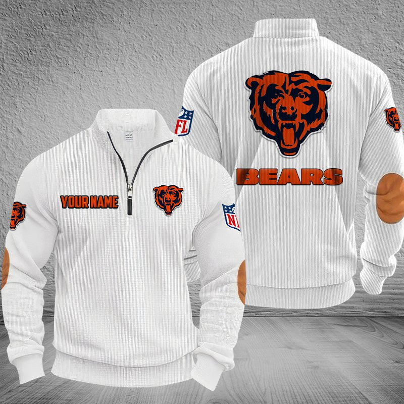 Chicago Bears DMSH0274 Stand Collar Half-zip Sweatshirt Multicolor