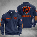 Chicago Bears DMSH0274 Stand Collar Half-zip Sweatshirt Multicolor