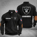 Las Vegas Raiders DMSH0285 Stand Collar Half-zip Sweatshirt Multicolor
