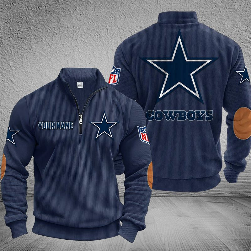 Dallas Cowboys DMSH0277 Stand Collar Half-zip Sweatshirt Multicolor