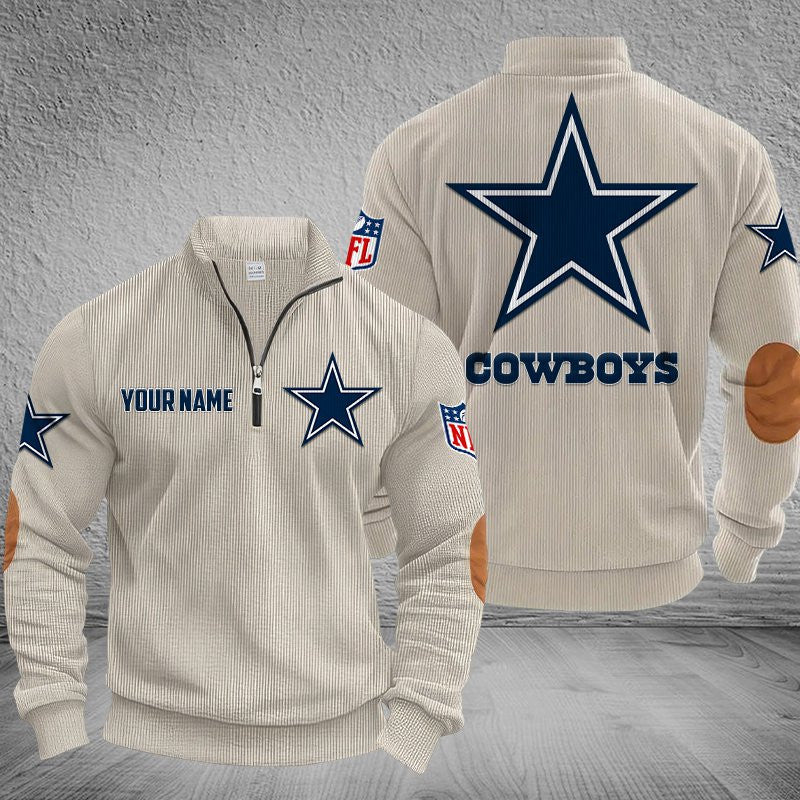 Dallas Cowboys DMSH0277 Stand Collar Half-zip Sweatshirt Multicolor
