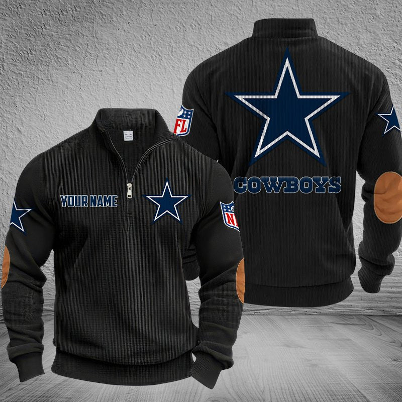 Dallas Cowboys DMSH0277 Stand Collar Half-zip Sweatshirt Multicolor