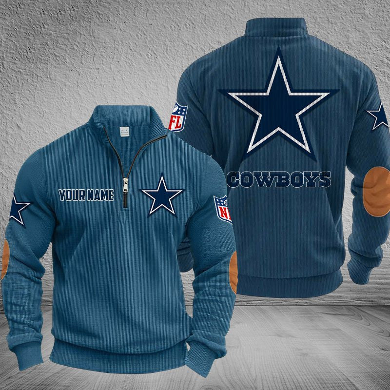 Dallas Cowboys DMSH0277 Stand Collar Half-zip Sweatshirt Multicolor