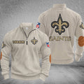New Orleans Saints DMSH0291 Stand Collar Half-zip Sweatshirt Multicolor