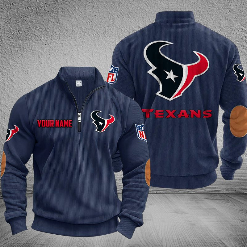 Houston Texans DMSH0281 Stand Collar Half-zip Sweatshirt Multicolor
