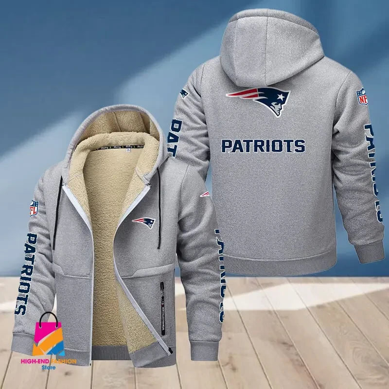 New England Patriots Multicolor Premium Thick Zip-Up Hoodie ANZTZH022