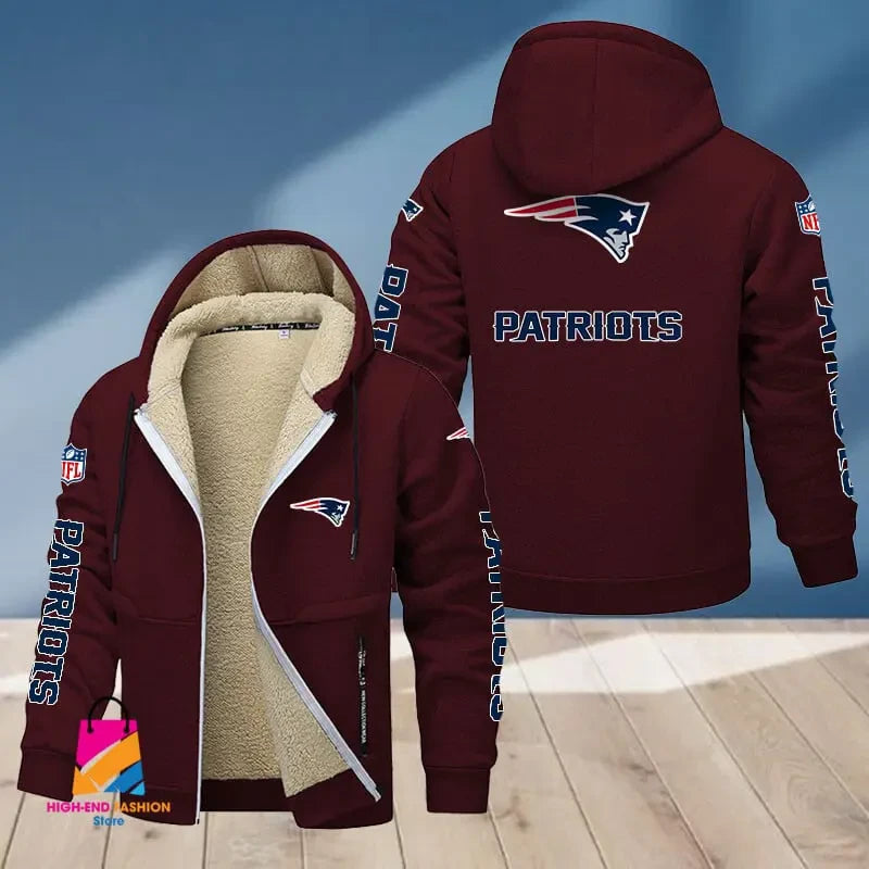 New England Patriots Multicolor Premium Thick Zip-Up Hoodie ANZTZH022