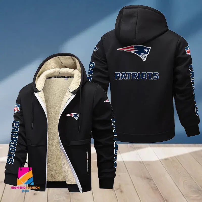 New England Patriots Multicolor Premium Thick Zip-Up Hoodie ANZTZH022