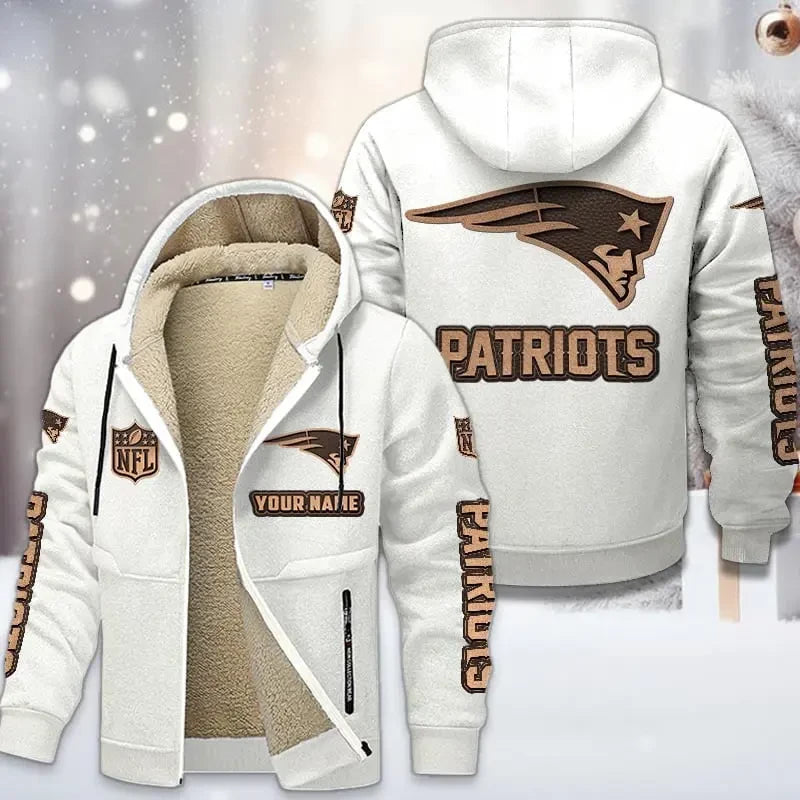 New England Patriots DMTZ0859 Premium Sherpa-Lined Winter Hoodie – Personalized Edition