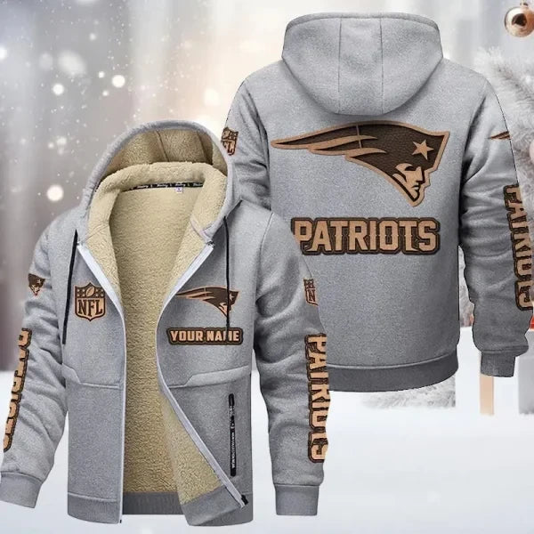 New England Patriots DMTZ0859 Premium Sherpa-Lined Winter Hoodie – Personalized Edition