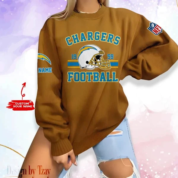 Los Angeles Chargers Personalized Fashion Design New Woolen Sweater  BGSWT234