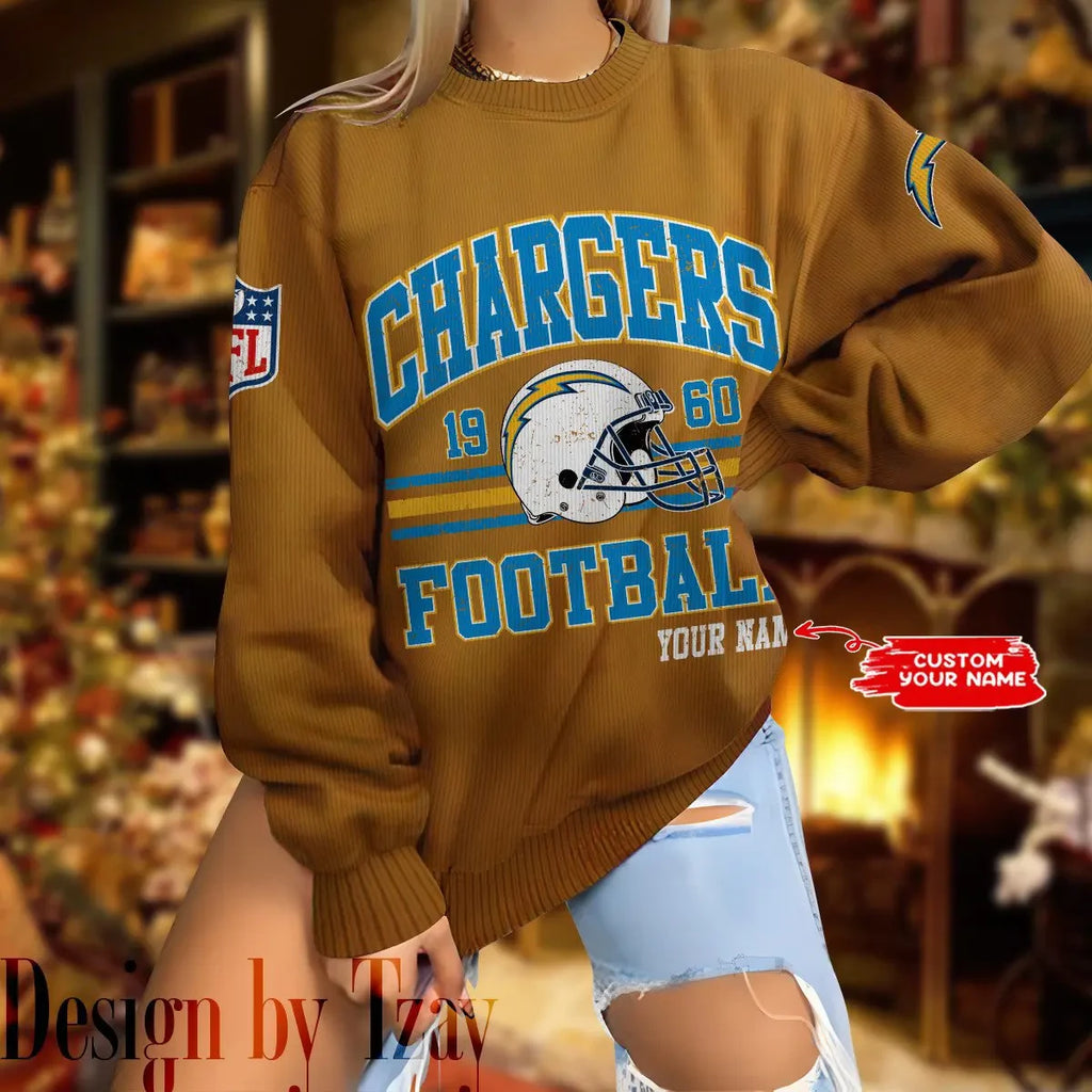 Los Angeles Chargers Personalized Fashion Design New Woolen Sweater  BGSWT294