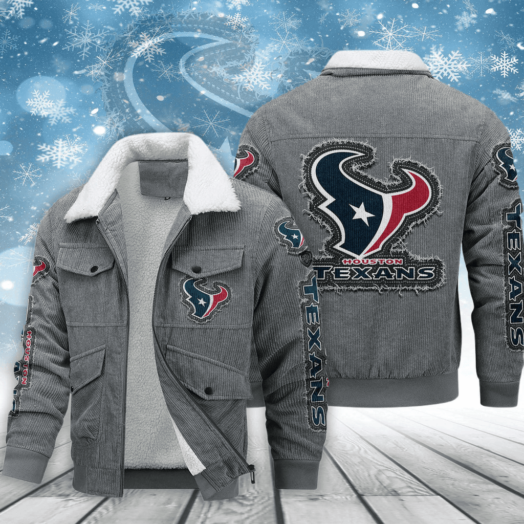 Houston Texans Men's Thickened Corduroy Jacket ANZVITCJ013 ( SIZE M - 8 XL )