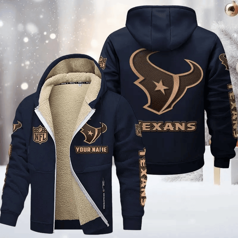 Houston Texans DMTZ0850 Premium Sherpa-Lined Winter Hoodie – Personalized Edition