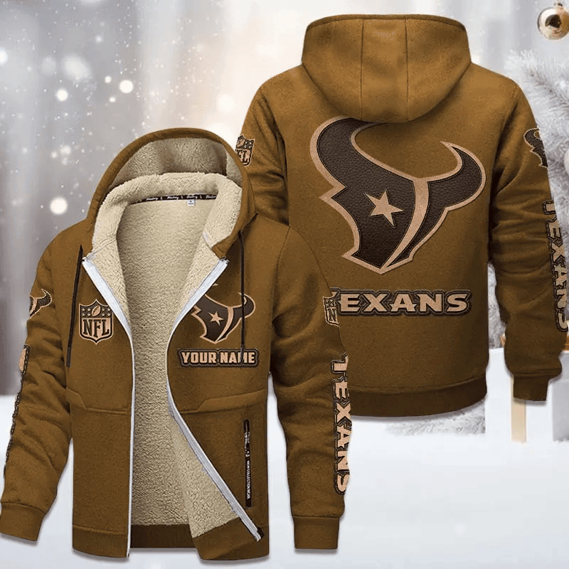 Houston Texans DMTZ0850 Premium Sherpa-Lined Winter Hoodie – Personalized Edition