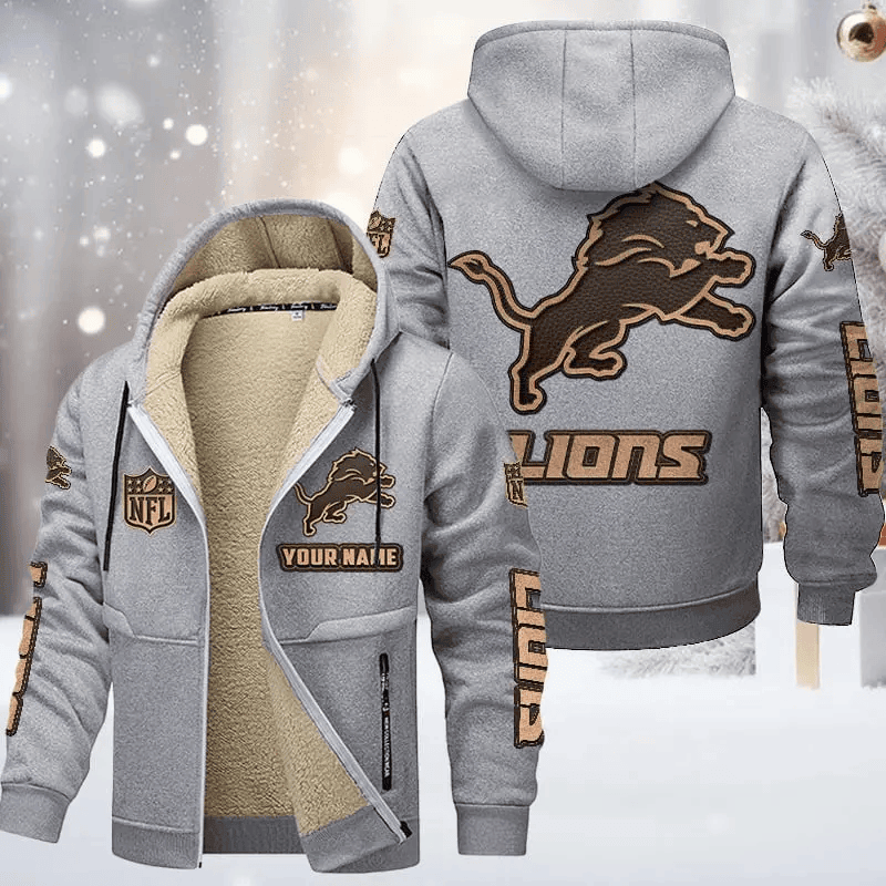Detroit Lions DMTZ0848 Premium Sherpa-Lined Winter Hoodie – Personalized Edition