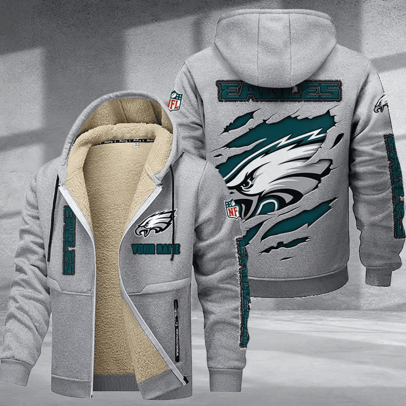 Philadelphia Eagles DMTZ0379 Thickened Zipper Hoodies