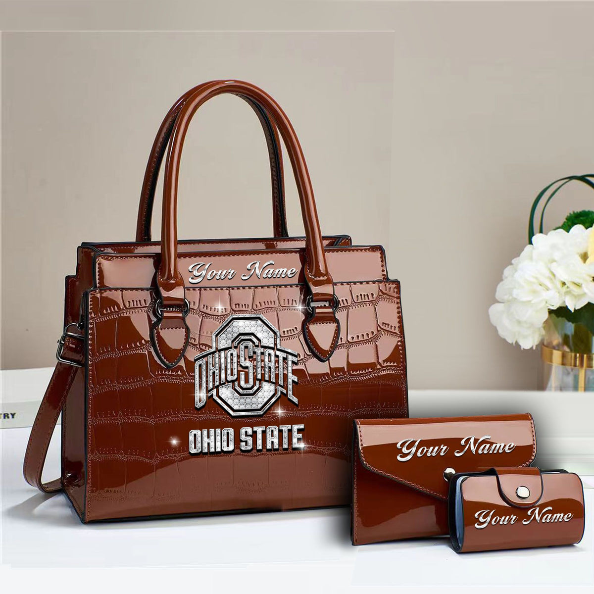 Buy the Handbag, Get the Wallet & Card Holder Free Ohio State Buckeyes PUHB748