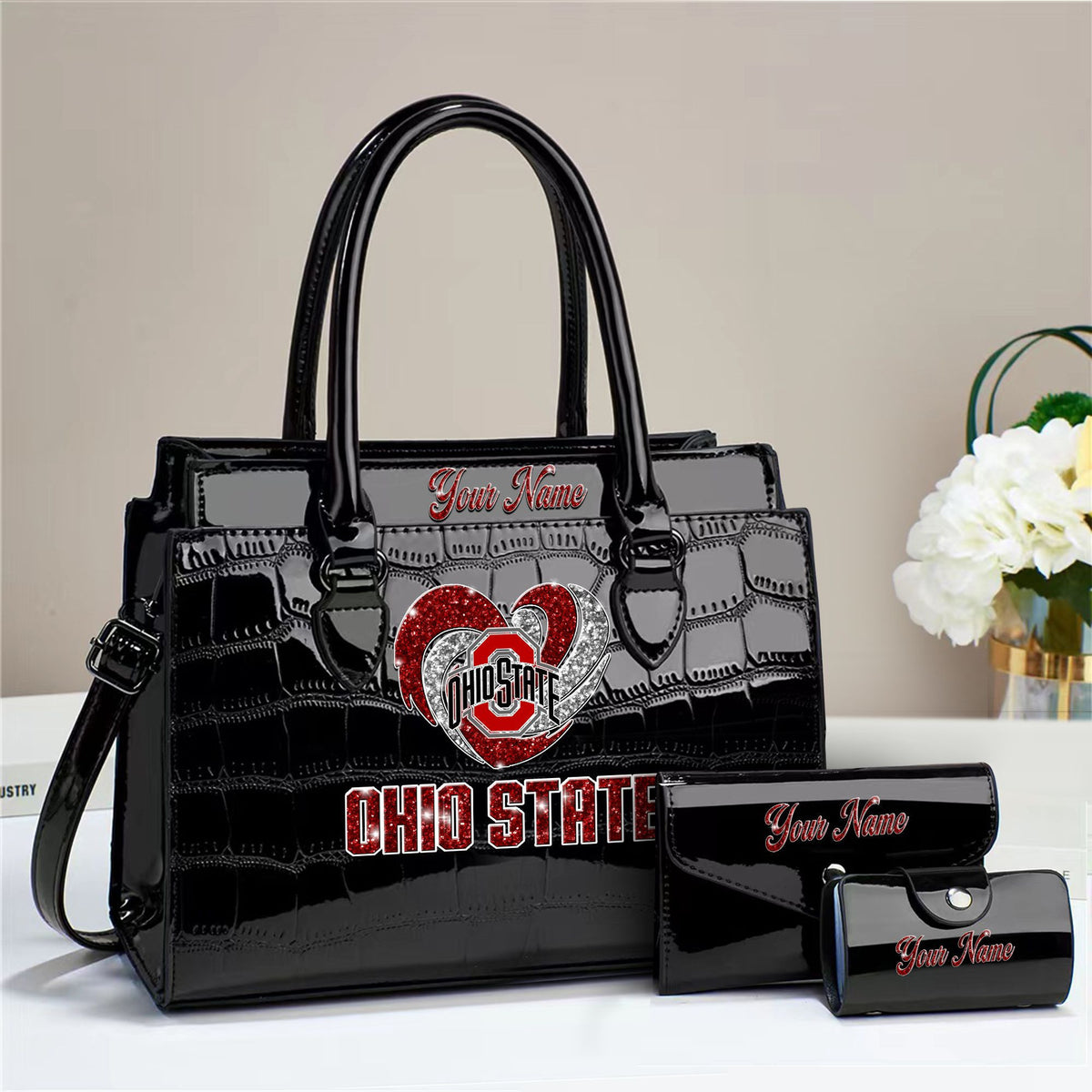 Buy the Handbag, Get the Wallet & Card Holder Free Ohio State Buckeyes PUHB1149
