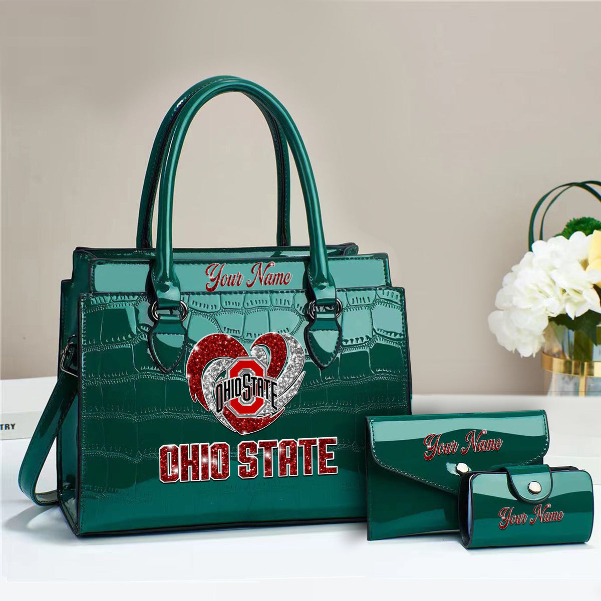 Buy the Handbag, Get the Wallet & Card Holder Free Ohio State Buckeyes PUHB1149