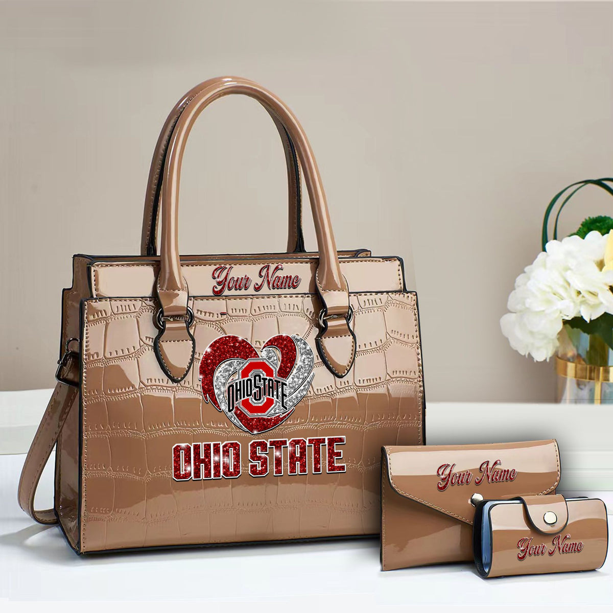 Buy the Handbag, Get the Wallet & Card Holder Free Ohio State Buckeyes PUHB1149