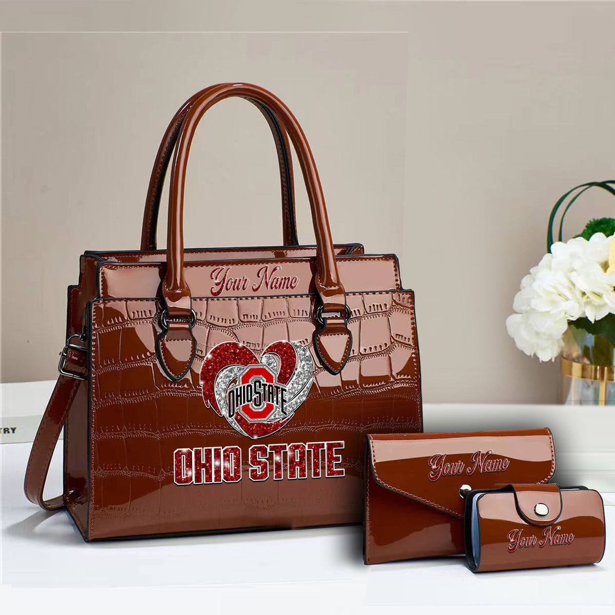 Buy the Handbag, Get the Wallet & Card Holder Free Ohio State Buckeyes PUHB1149