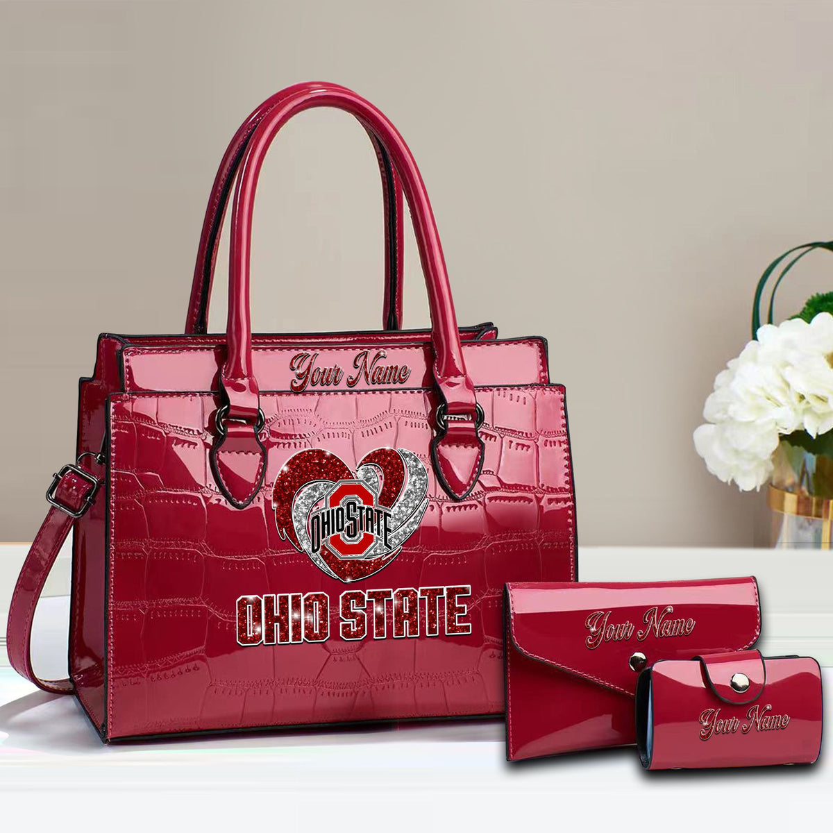 Buy the Handbag, Get the Wallet & Card Holder Free Ohio State Buckeyes PUHB1149