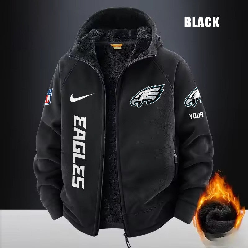 Philadelphia Eagles Fleece Fashion Hooded Jacket Outdoor SPTFFHJ090