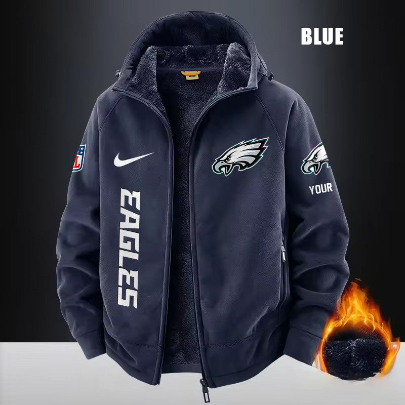 Philadelphia Eagles Fleece Fashion Hooded Jacket Outdoor SPTFFHJ090