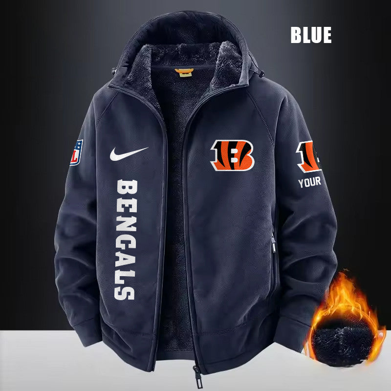 Cincinnati Bengals Fleece Fashion Hooded Jacket Outdoor SPTFFHJ071