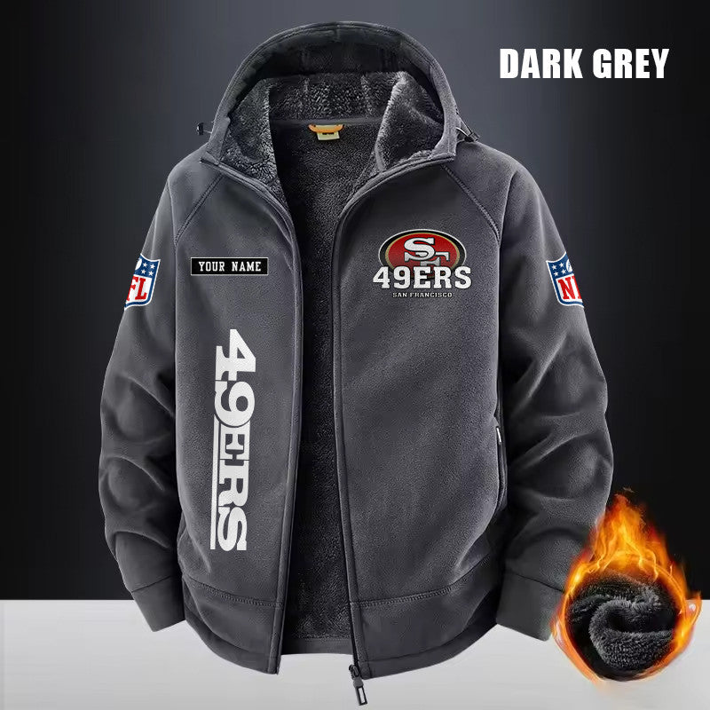 San Francisco 49ers Fleece Fashion Hooded Jacket Outdoor SPTFFHJ028