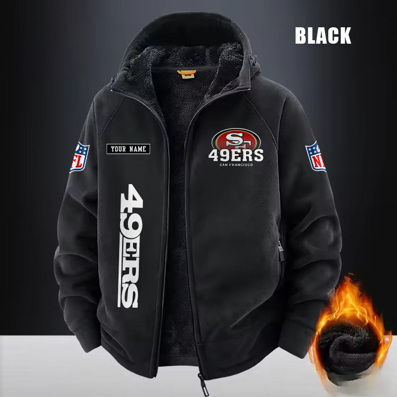 San Francisco 49ers Fleece Fashion Hooded Jacket Outdoor SPTFFHJ028