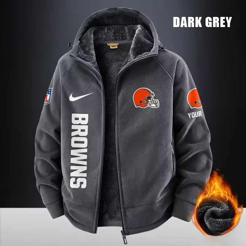 Cleveland Browns Fleece Fashion Hooded Jacket Outdoor SPTFFHJ072