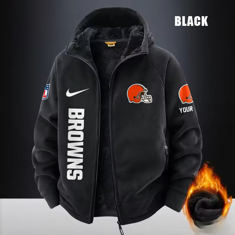 Cleveland Browns Fleece Fashion Hooded Jacket Outdoor SPTFFHJ072