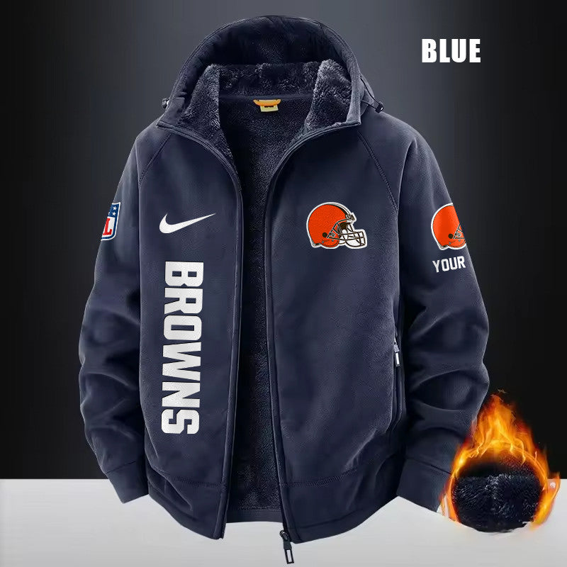 Cleveland Browns Fleece Fashion Hooded Jacket Outdoor SPTFFHJ072