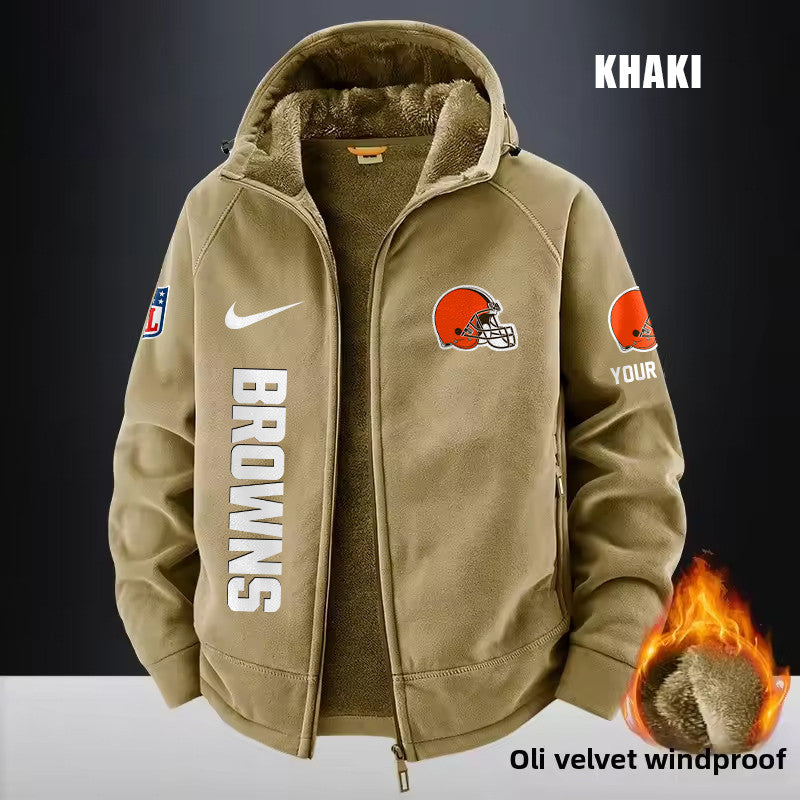Cleveland Browns Fleece Fashion Hooded Jacket Outdoor SPTFFHJ072