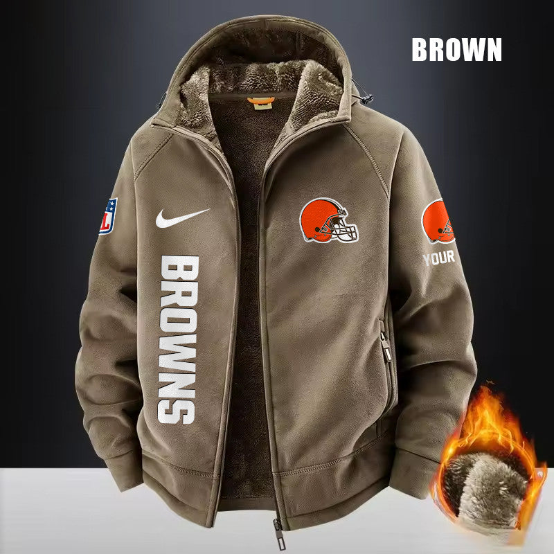 Cleveland Browns Fleece Fashion Hooded Jacket Outdoor SPTFFHJ072